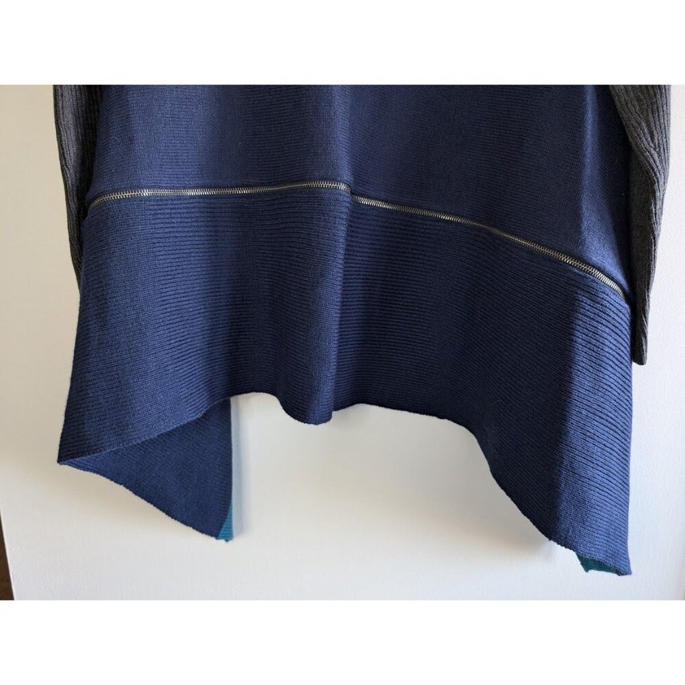 Calvin‎ Klein Jeans Sweater Women's XL Knit Cardigan Waterfall Zipper Boho NEW - Picture 7 of 11
